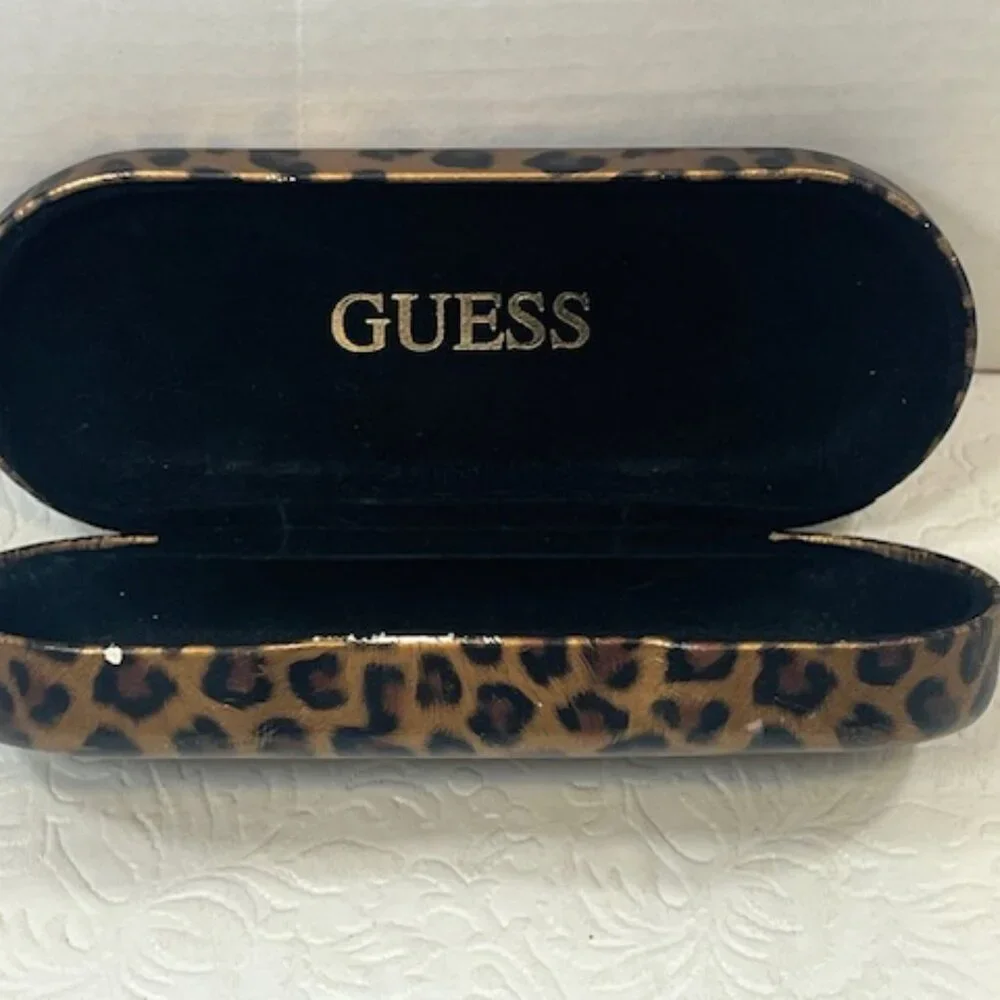 GUESS Designer Leopard Print Case for Eyeglasses